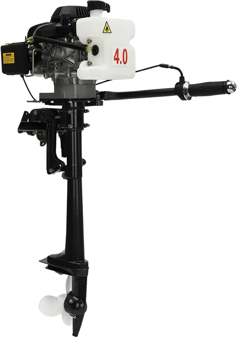 Gas Outboard Motor 4 Stroke 3HP 5500rpm Outboard Boat Motor, Short Shaft Tiller Control Gas Powered Boat Engine with Air Cooled System & CDI System for Fishing Boat, Canoe, Kayak, Sailboat