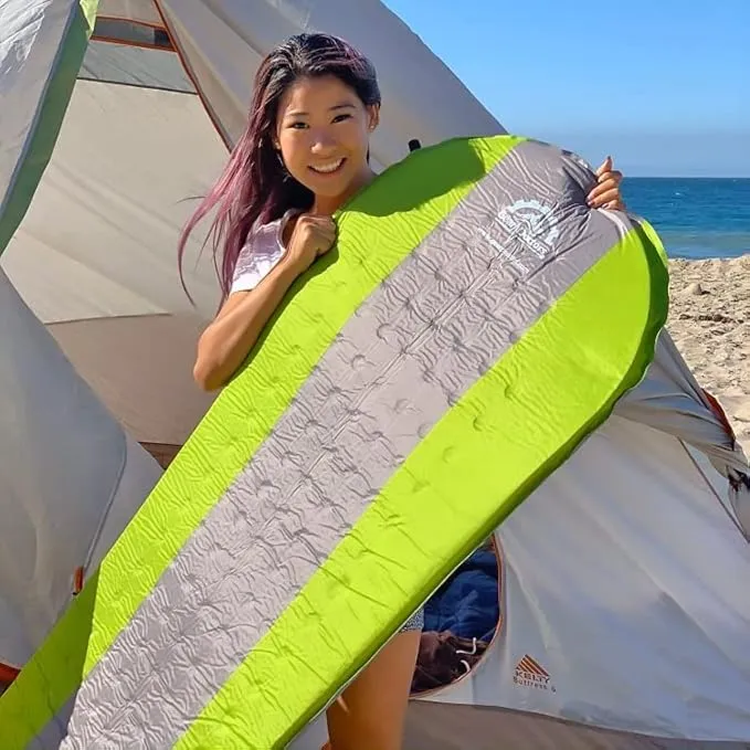 Gear Doctors Self Inflating Camping Sleeping Pad for Camping 4.3 R Insulated Camping mats-1.5 in Must Haves Inflatable Foam air Sleep mat Self Inflating air Mattress for Camping cot pad Tent Floors