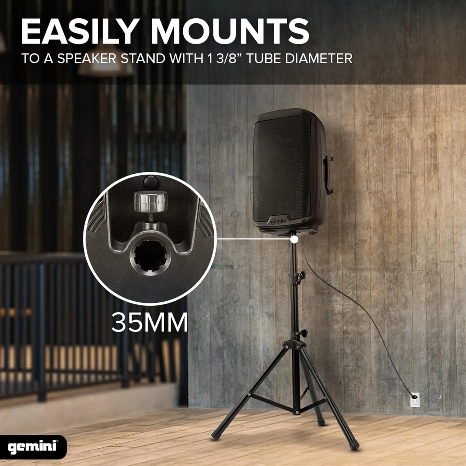 Gemini 2000W Powered PA Speaker 15” – Active Stage Monitor with EQ, XLR Inputs, Stand Mount, Road-Ready Design, Full-Range 2-Way Sound for DJs & Events (AS-2115P)