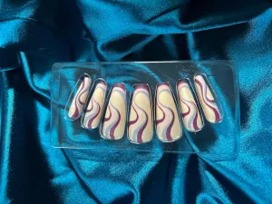 Generic Jaara InstantGlam LONG/XL Re-useable Press-On Nails - Versatile Nail Art, Glue-On and Adhesive Tab Options included | Easy Removal Experience | 10 Sizes - 24 Pieces (Pinkberry Swirl)