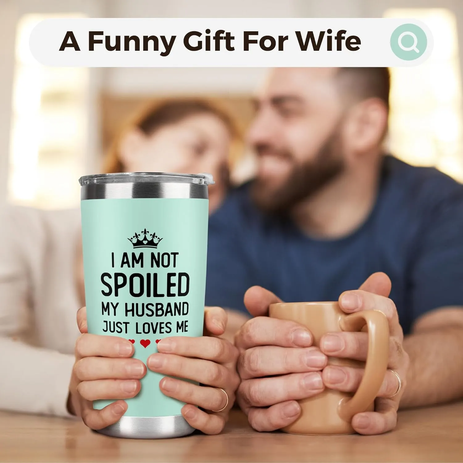 Gifts for Wife - Wife Birthday Gift Ideas from Husband - Wedding Anniversary for Women, Birthday, Valentines, Mothers Day, Christmas for Her - Romantic Love Cup for Her - 20 Oz Mint Tumbler