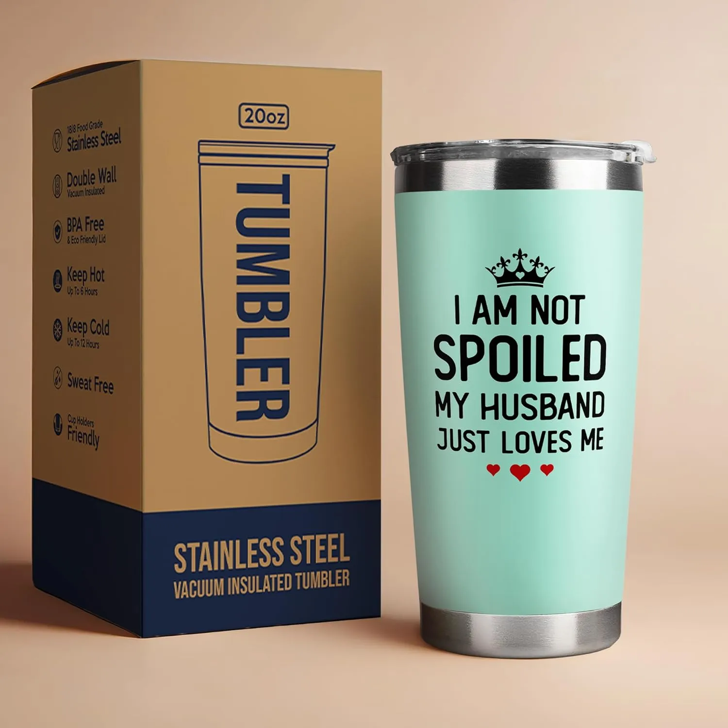 Gifts for Wife - Wife Birthday Gift Ideas from Husband - Wedding Anniversary for Women, Birthday, Valentines, Mothers Day, Christmas for Her - Romantic Love Cup for Her - 20 Oz Mint Tumbler