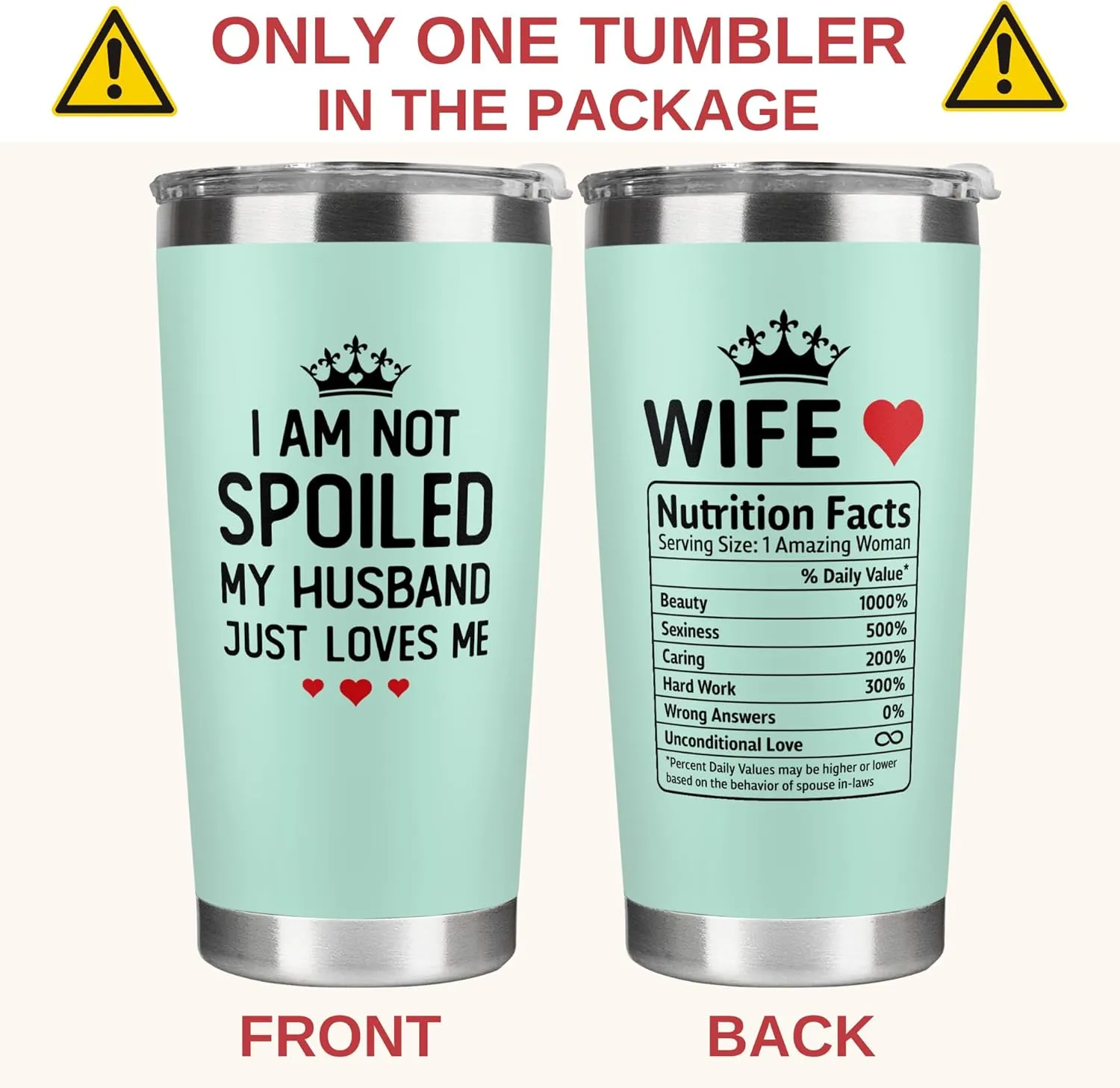 Gifts for Wife - Wife Birthday Gift Ideas from Husband - Wedding Anniversary for Women, Birthday, Valentines, Mothers Day, Christmas for Her - Romantic Love Cup for Her - 20 Oz Mint Tumbler