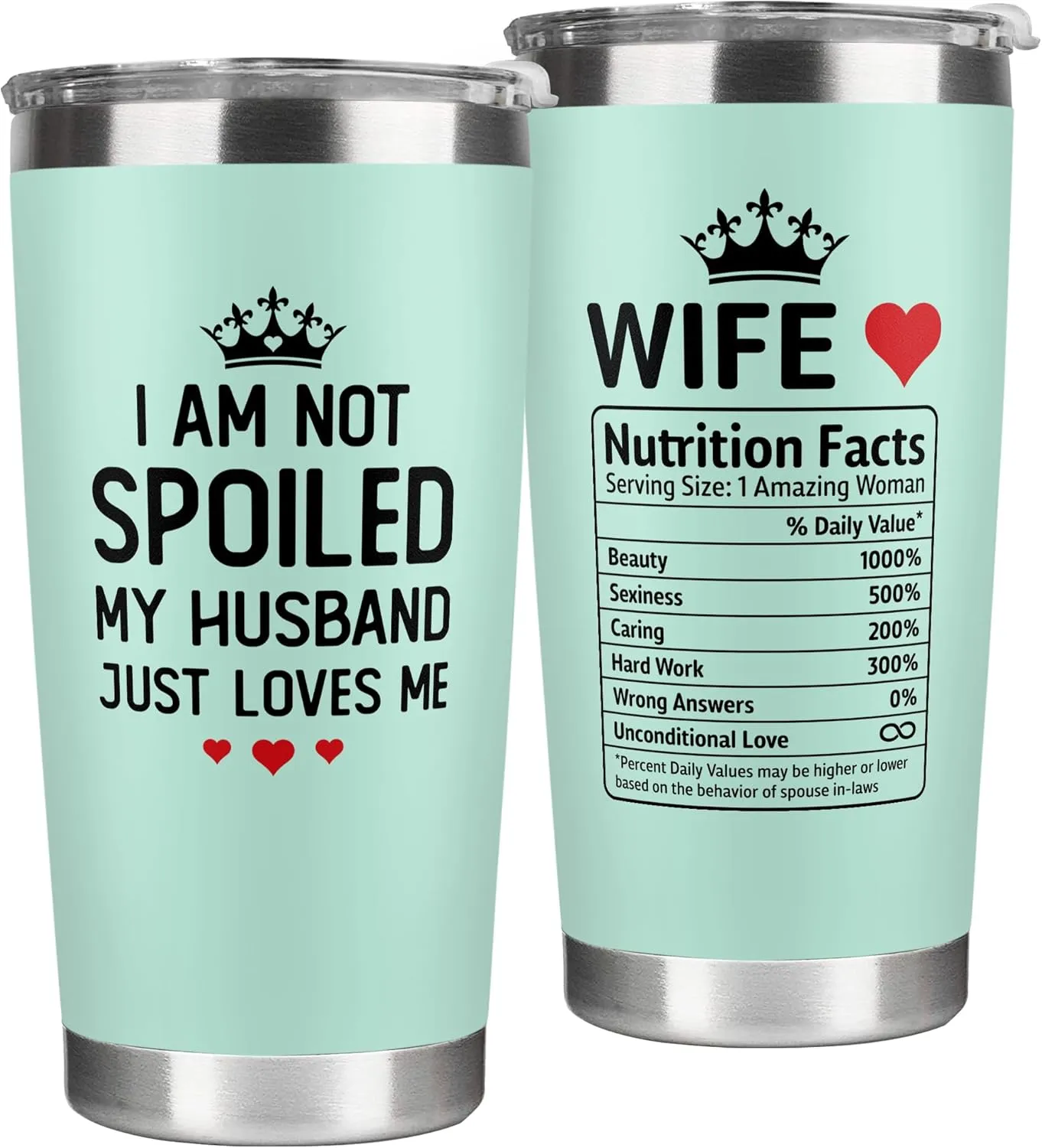 Gifts for Wife - Wife Birthday Gift Ideas from Husband - Wedding Anniversary for Women, Birthday, Valentines, Mothers Day, Christmas for Her - Romantic Love Cup for Her - 20 Oz Mint Tumbler