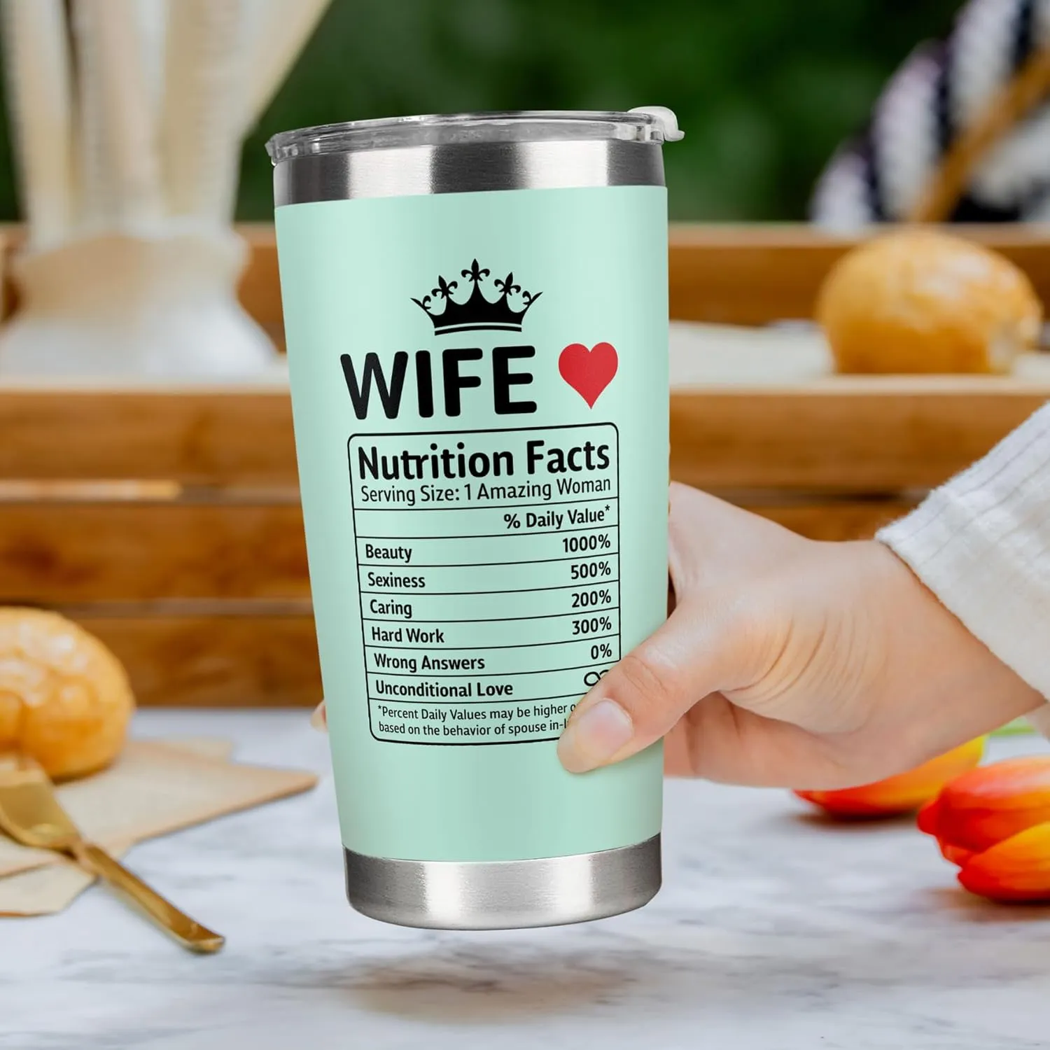 Gifts for Wife - Wife Birthday Gift Ideas from Husband - Wedding Anniversary for Women, Birthday, Valentines, Mothers Day, Christmas for Her - Romantic Love Cup for Her - 20 Oz Mint Tumbler