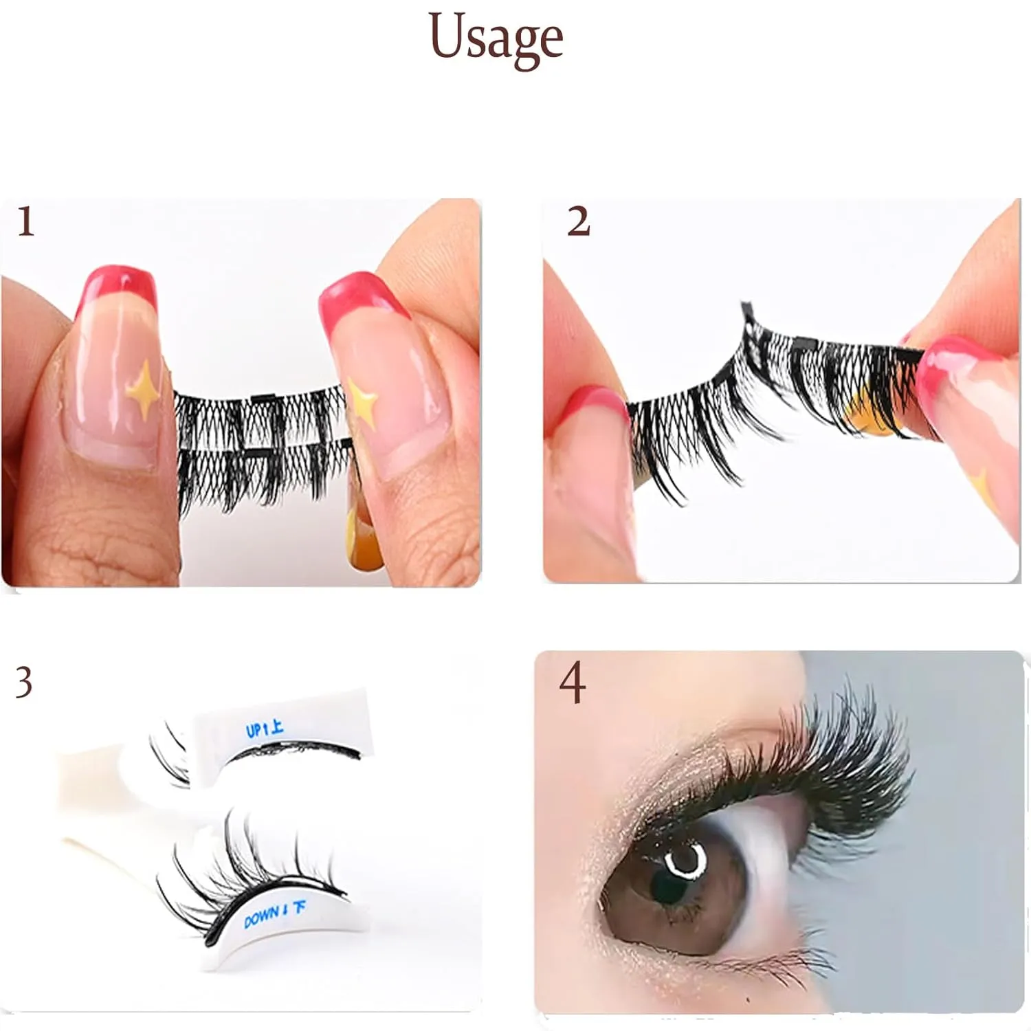 Ginani Magnetic Lashes, Ginani Magnetic Lashes Kit, Ginani Magnetic Eyelashes With Applicator，Reusable Magnetic Eyelashes, Magnetic Eyelashes Natural Look (B)