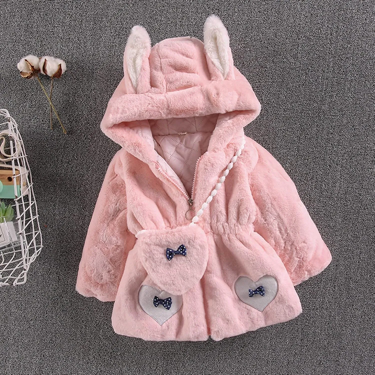 Girls Trench Coat Coats Winter Up Zip Clothes Bag Kids Sleeve Warm Children Long Keep Hoodie Kids down Jackets Boys