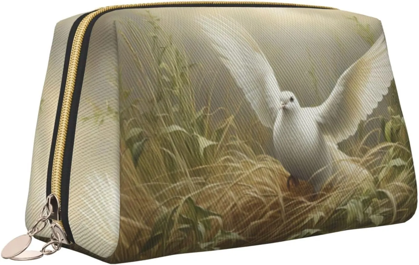 Grass And Dove Leather Toiletry Travel Bag, Compact Makeup Organizer For Women