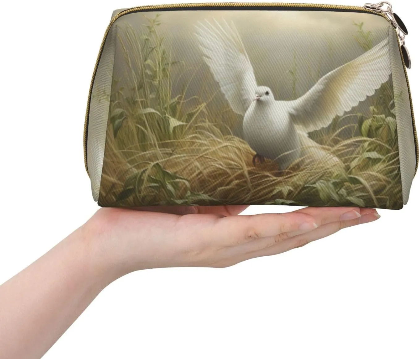 Grass And Dove Leather Toiletry Travel Bag, Compact Makeup Organizer For Women