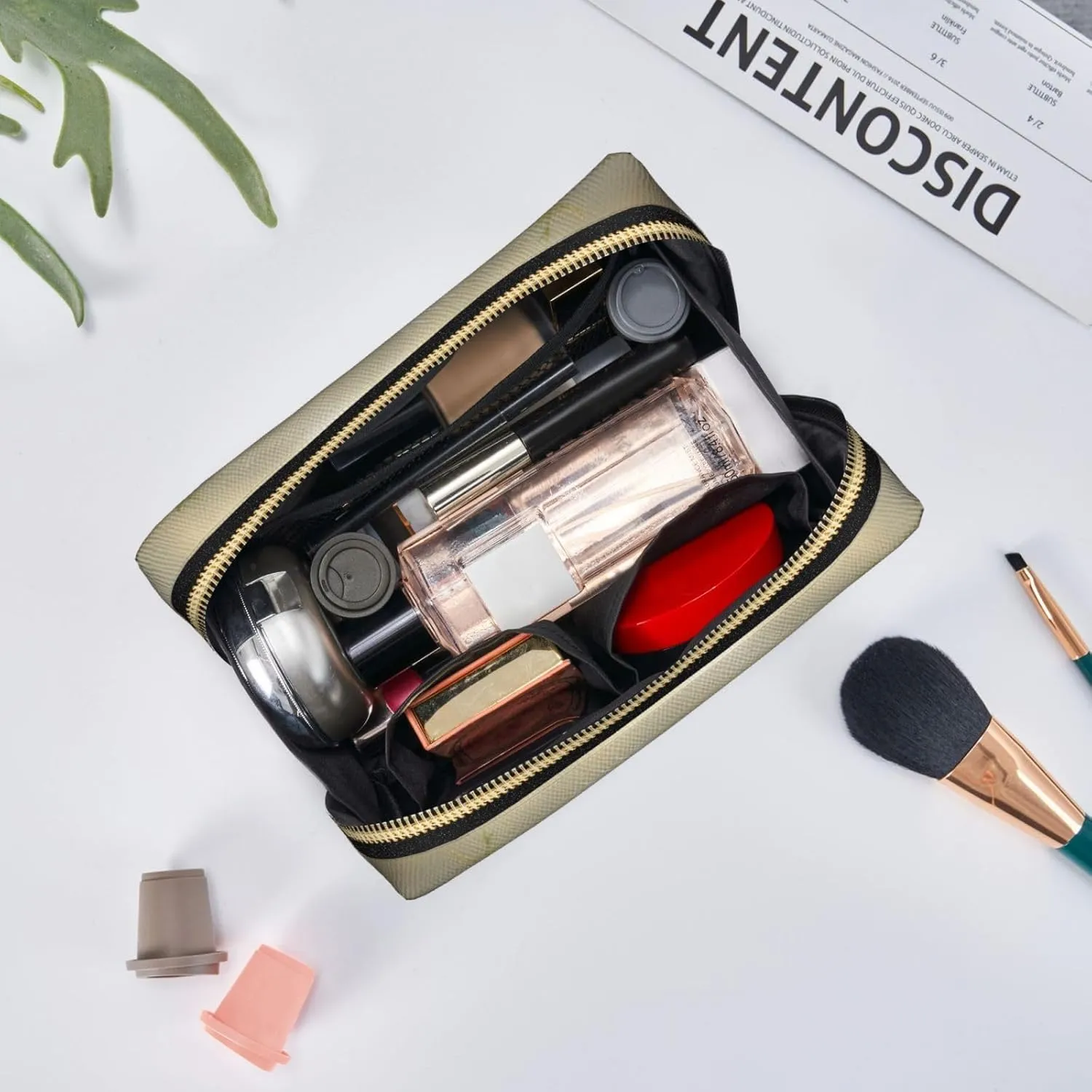 Grass And Dove Toiletry Pouch, Travel-Friendly Makeup Organizer For Makeup Brushes, Lipsticks
