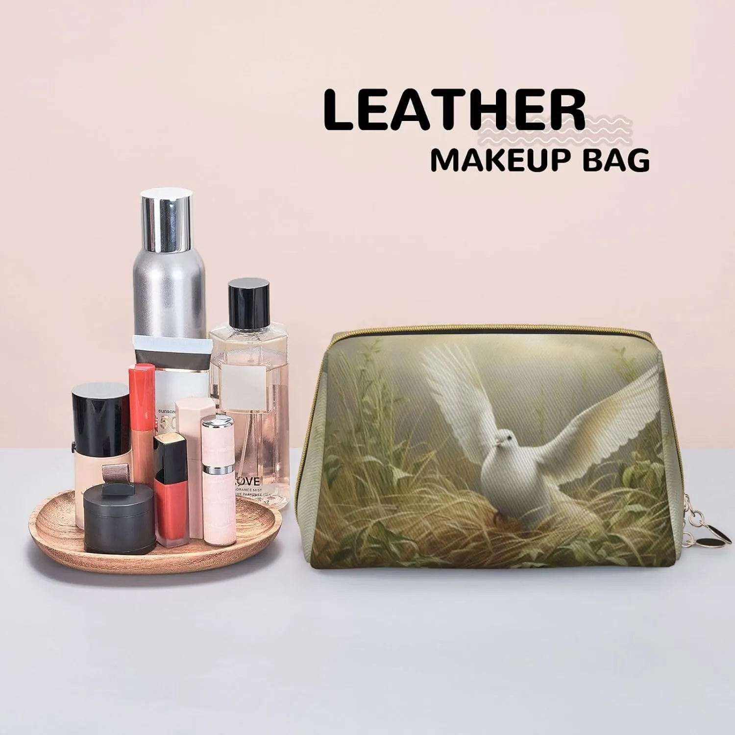 Grass And Dove Toiletry Pouch, Travel-Friendly Makeup Organizer For Makeup Brushes, Lipsticks