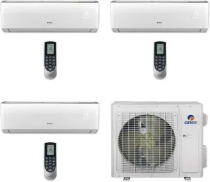 Gree 24,000 BTU Multi21  Tri-Zone Wall Mount Mini Split Air Conditioner Heat Pump 208/230V SEER 21 (9-9-12)