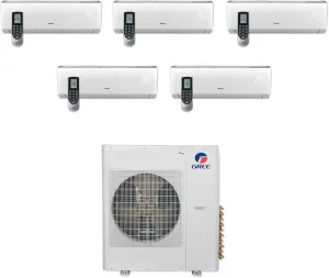 Gree 36,000 BTU Multi21  Penta-Zone Wall Mount Mini Split Air Conditioner Heat Pump 208/230V SEER 21 (9-9-9-9-12)