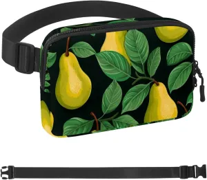 Green Leaves and Yellow Pears-824 Belt Bag for Men and Women Fanny Pack,Belt Bag with Adjustable Strap,Fashion Crossbody Everywhere Belt Bag for Travel Outdoors Running Hiking
