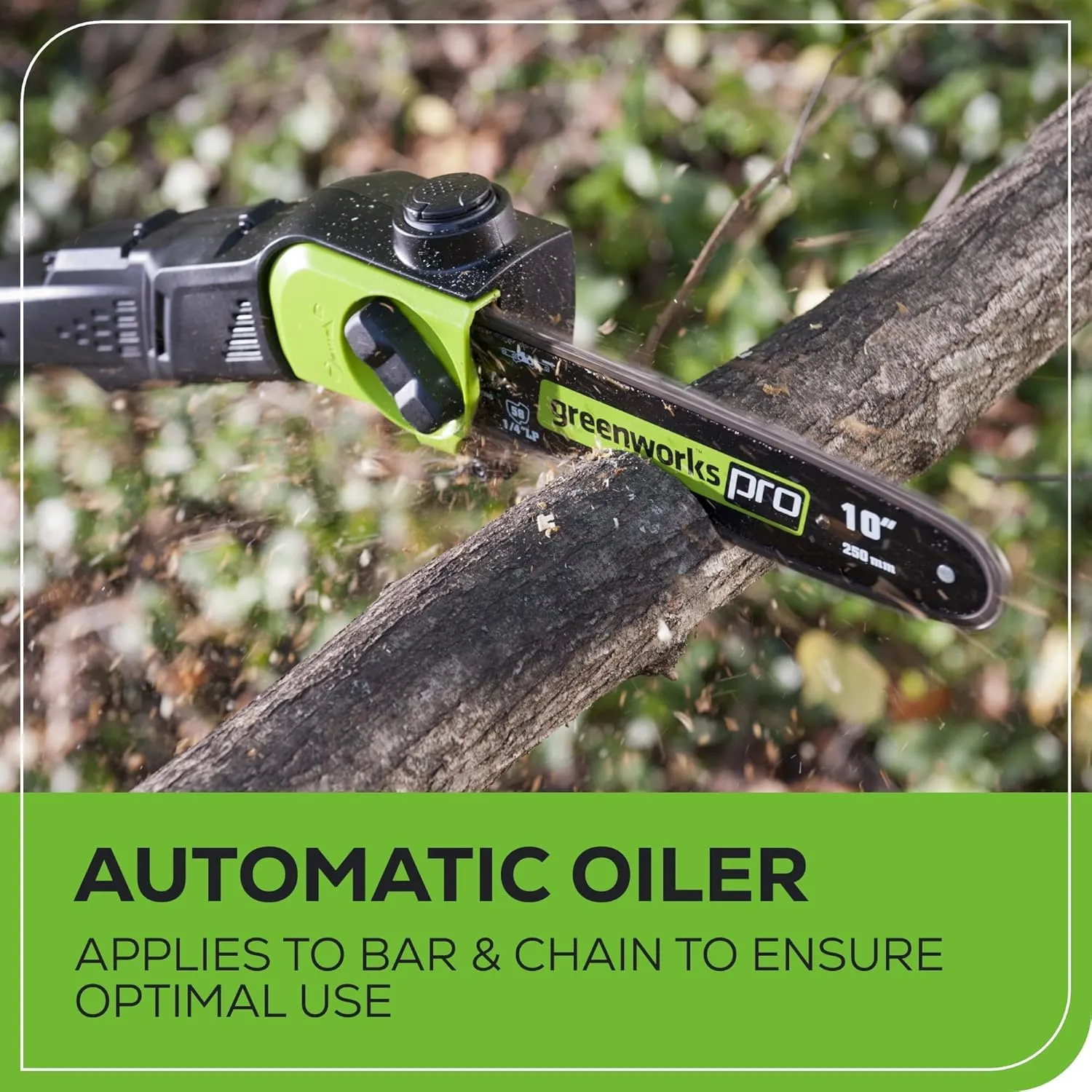 Greenworks 80V 10" Cordless Polesaw (Great For Pruning and Trimming Branches / 75  Compatible Tools), 2.0Ah Battery and Charger Included