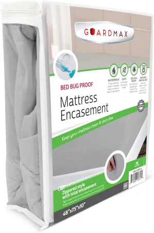 Guardmax Jersey Knitted RV Size Zippered Mattress Encasement - Waterproof & Bed Bug Proof Mattress Protector - Comfortable, Soft, and Noiseless Zippered Bedding - Dust Mite P0roof (48 x 75 x 10)