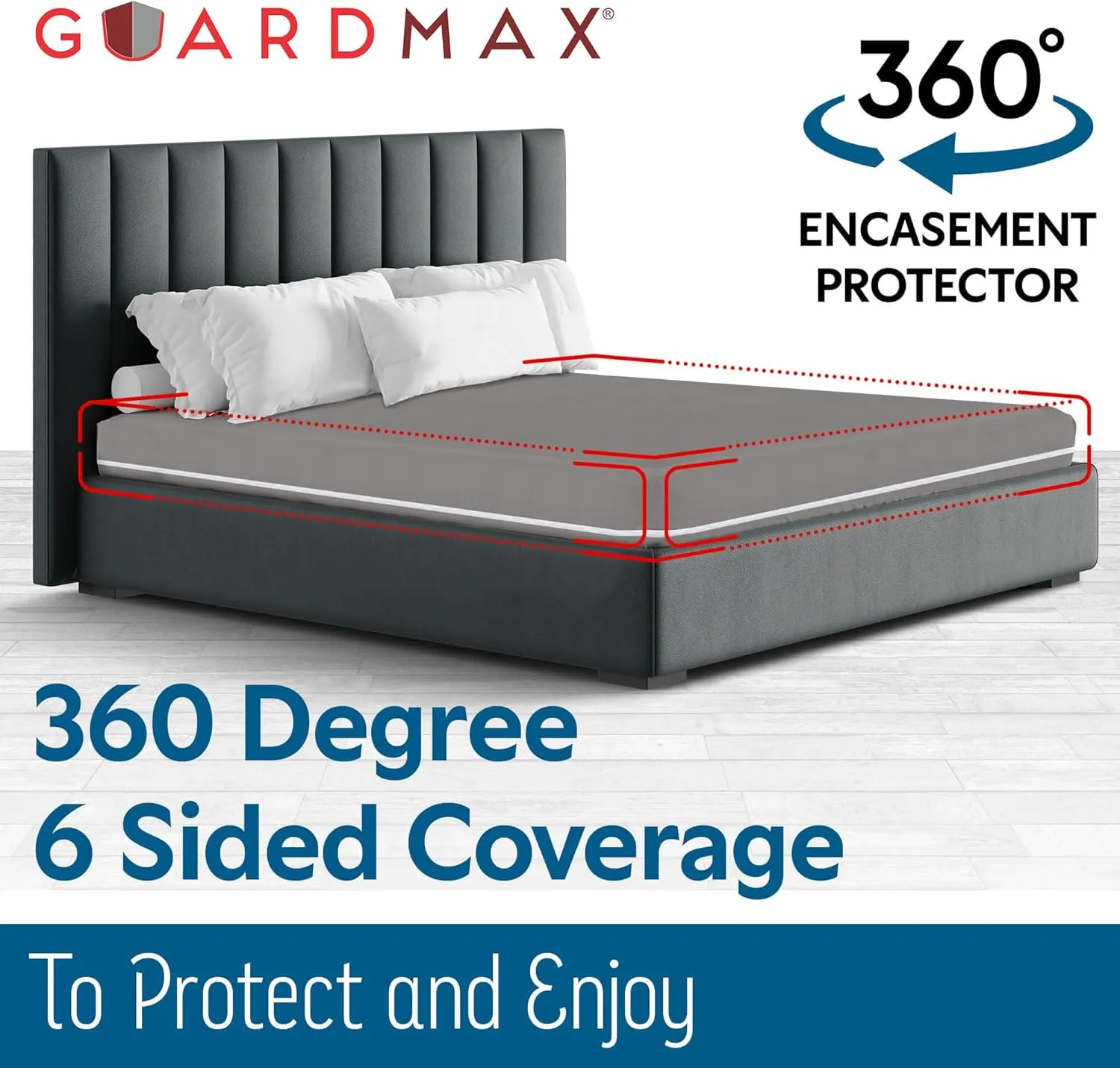 Guardmax Jersey Knitted RV Size Zippered Mattress Encasement - Waterproof & Bed Bug Proof Mattress Protector - Comfortable, Soft, and Noiseless Zippered Bedding - Dust Mite P0roof (48 x 75 x 10)