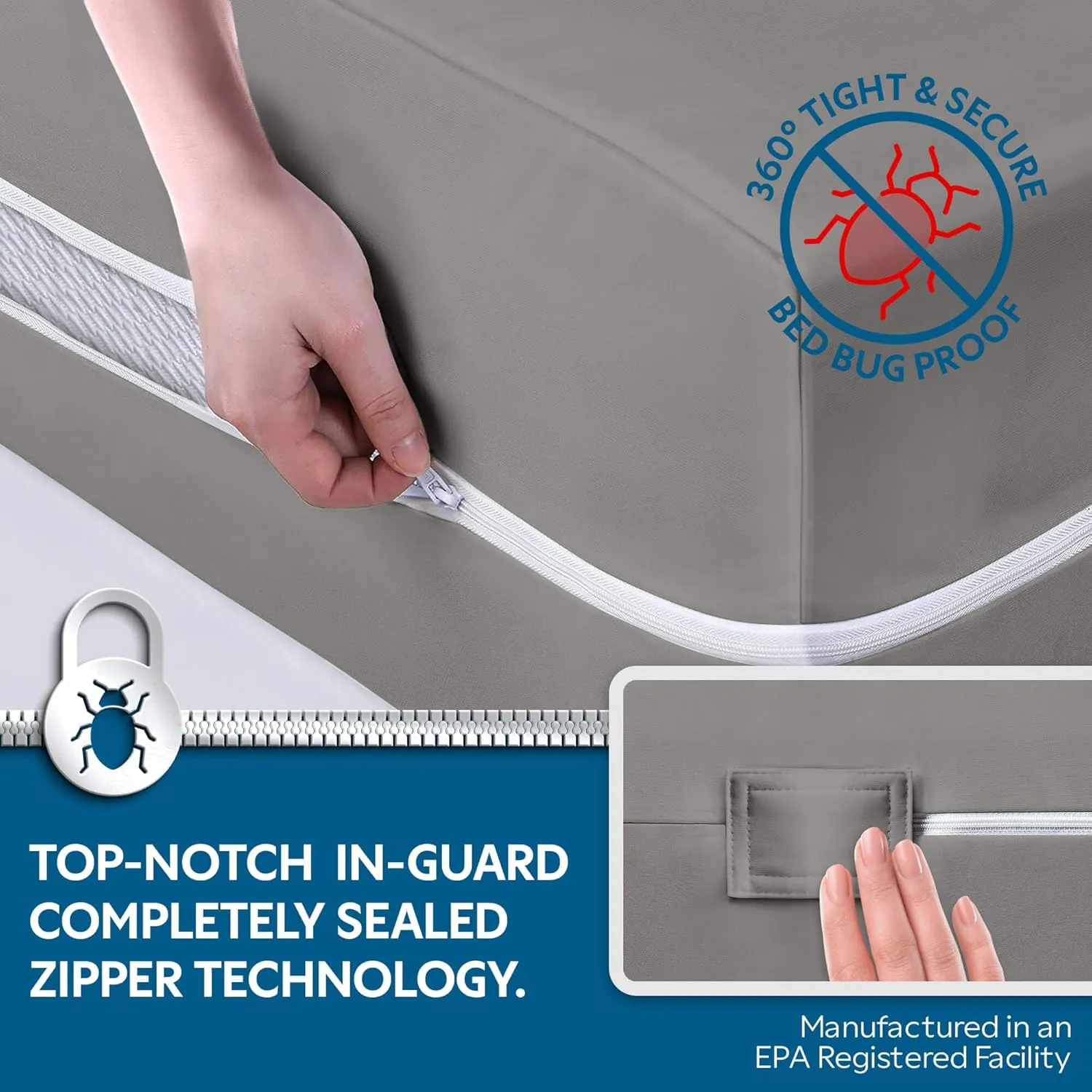 Guardmax Jersey Knitted RV Size Zippered Mattress Encasement - Waterproof & Bed Bug Proof Mattress Protector - Comfortable, Soft, and Noiseless Zippered Bedding - Dust Mite P0roof (48 x 75 x 10)