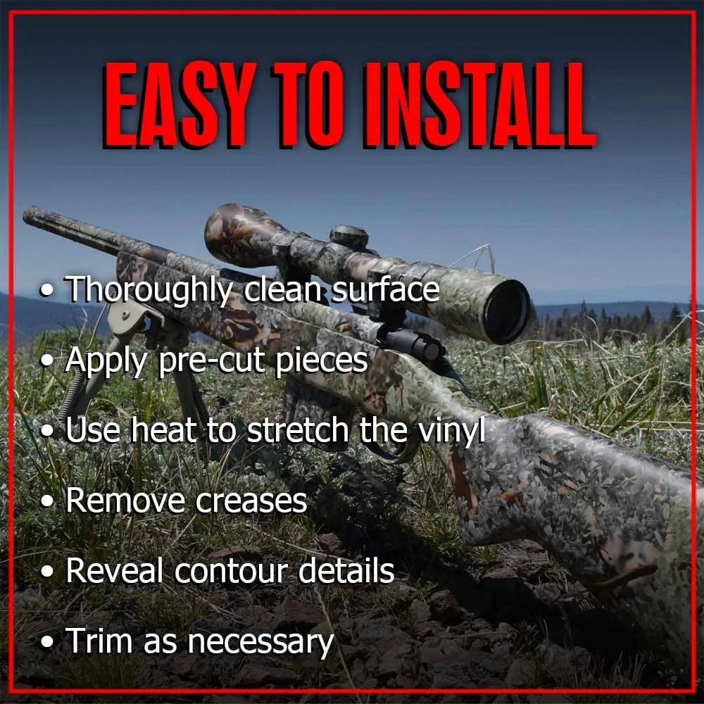 GunSkins Rifle Skin Compatible with Airsoft AEG - Vinyl Gun Wrap - Precut Pieces - Easy to Install - Fits Any Rifle - 100% Waterproof - Matte Finish - Made in USA