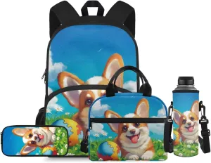 Happy Koala 2Th Grade Backpack for Boys Backpack and Lunch Bag Pencil Case Water Bottle Sleeve Set for Girls Ideal for Students Go To School Extracurricular Activities