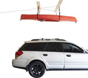 HARKEN Hoister Lightweight Kayaks Overhead Garage Storage Hoist System for Small Kayaks, Boards, Skulls, Light Storage (45lb Capacity, 16ft Ceiling), Model 7808.16