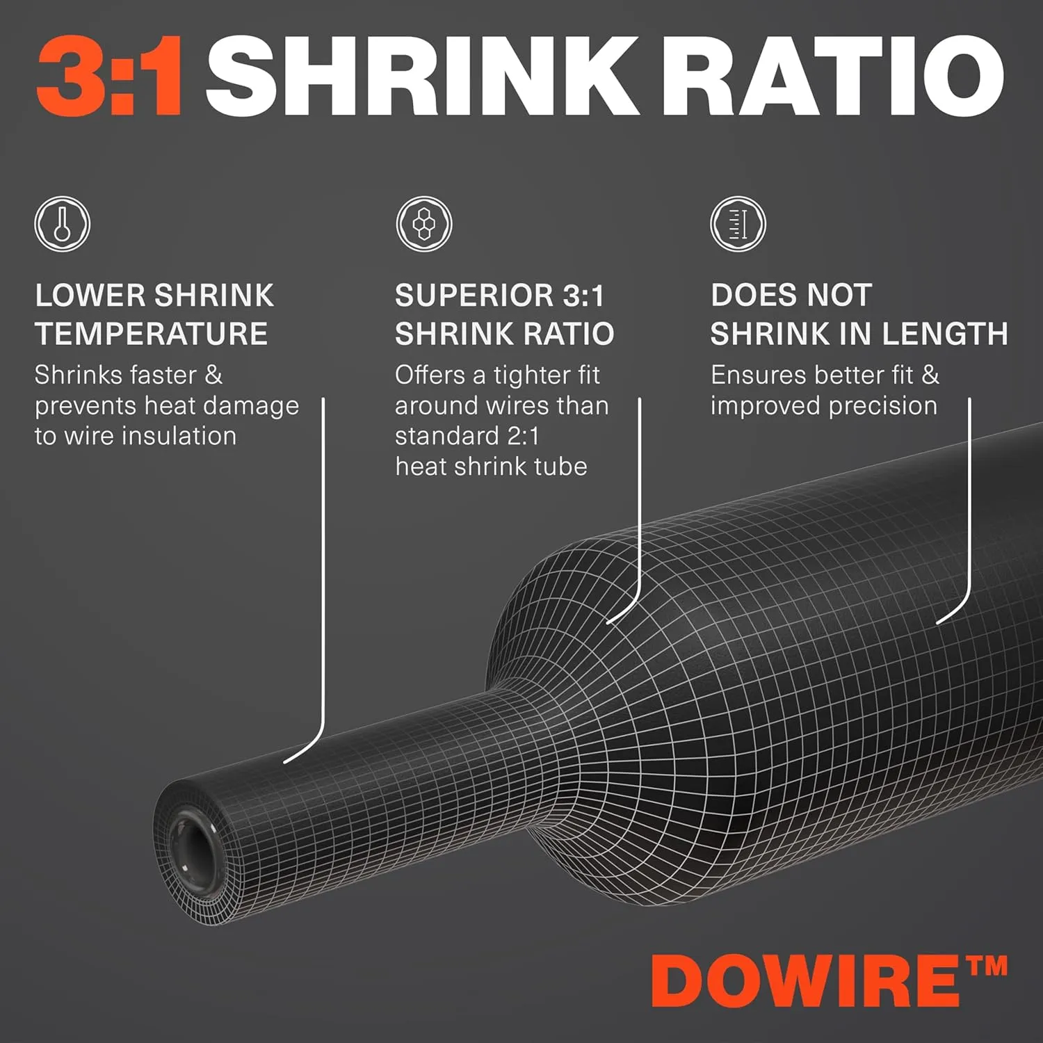 Heat Shrink Tubing Kit - 3:1 Ratio - Adhesive Lined - Wire Shrink Wrap Tubing - Waterproof Marine Grade Shrink Tube - 275 PCS - Clear