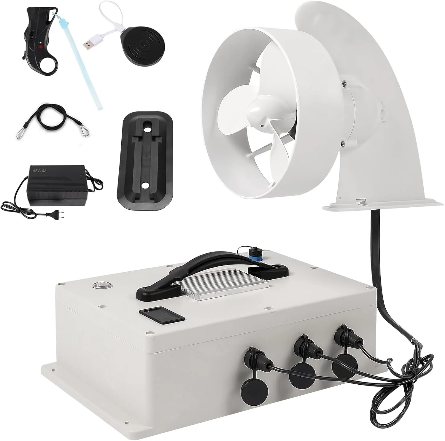 High Speed Electric Boost Fin 36V/2500W with 45-Min Runtime, Underwater Thruster for Surfboard Kayak SUP, Brushless Motor 3-Blade Propeller, 18-23 km/h Speed, with RC and Adapter Base