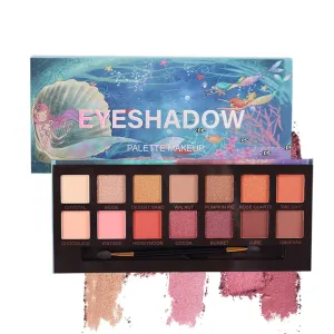 Highly Pigmented Eyeshadow Palette , 14 Colors Mini Matte Shimmer Metallic Eyeshadow Pallet Long Lasting Blendable Natural Colors Waterproof Make Up Eye Shadows Cosmetics Gift Kit-Great for Travel