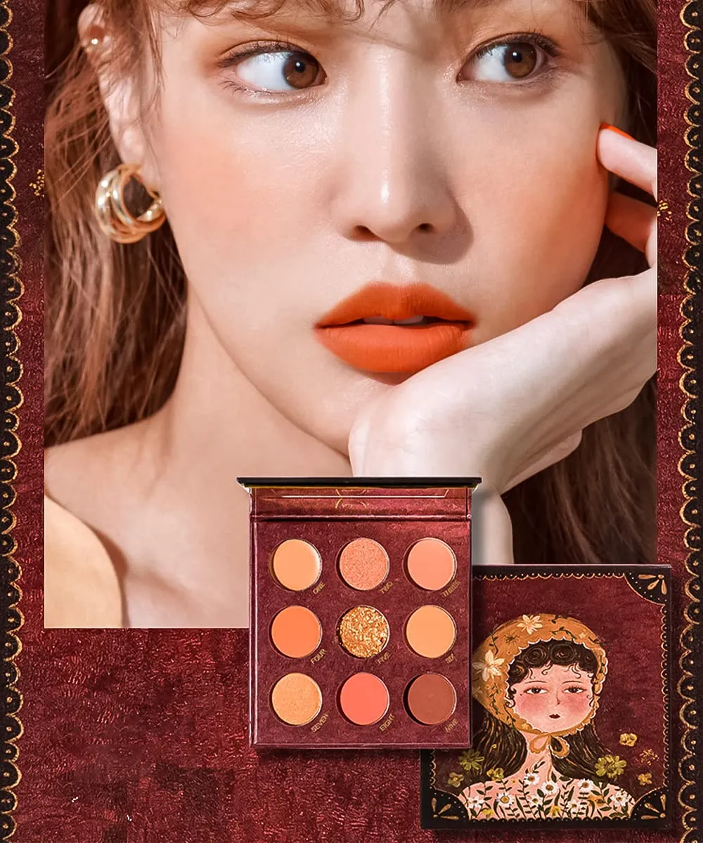 Highly Pigmented Eyeshadow Palette , 9 Colors Matte Shimmer Glitter Metallic Eyeshadow Palette Water proof Blendable Long Lasting Natural Colors Make Up Eyeshadow Cosmetics Gift Kit-Great for Travel (#03)