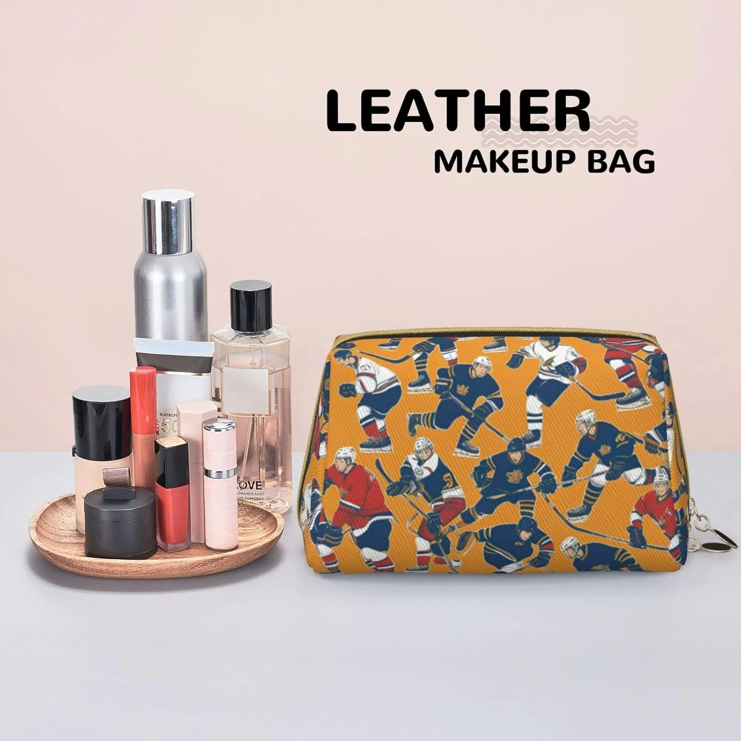 Hockey Toiletry Pouch, Travel-Friendly Makeup Organizer For Makeup Brushes, Lipsticks