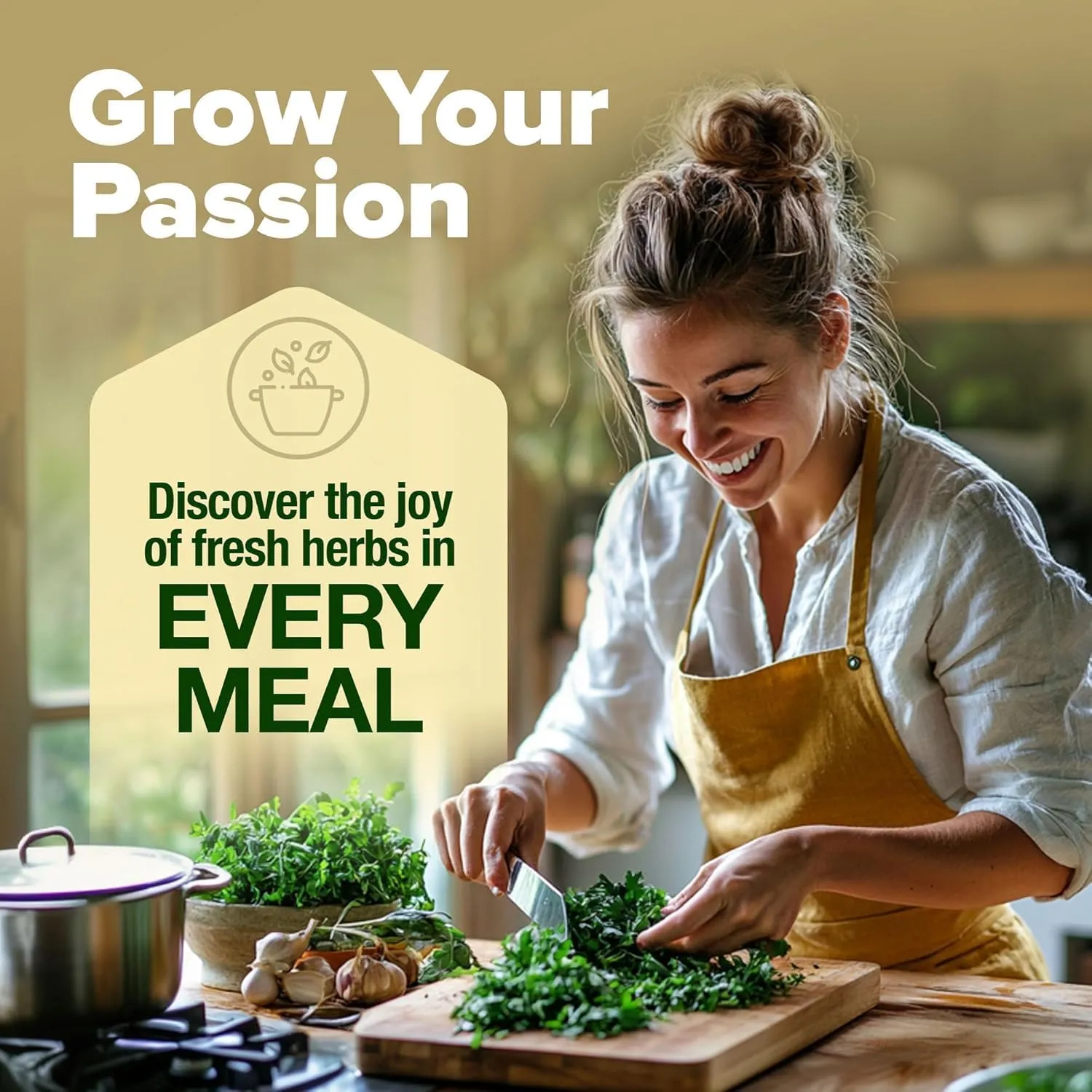HOME GROWN 𝗗𝗘𝗟𝗨𝗫𝗘 8 Herb Seeds Garden Kit, Complete Indoor Planter Gift with Basil Cilantro Mint & More, Unique Kitchen Growing Set for Women Men, Birthday Housewarming Present