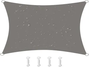 HOMPER 10'x13' Waterproof Sun Shade Sails Canopy Effectively 95% UV Block, Oxford Fabric, for Patio, Balconies, Lawn Garden, Party, Outdoor Activities