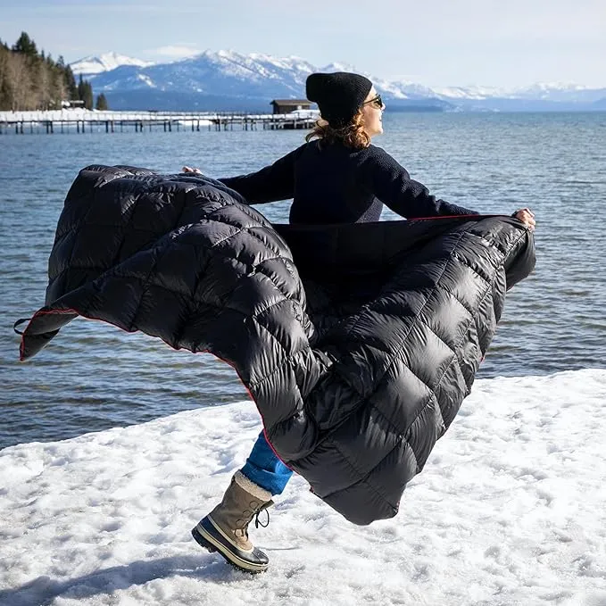 Horizon Hound Down Camping Blanket - Outdoor Travel Blanket | Sustainable Insulated Down | Lightweight & Warm Quilt for Camping, Stadium, Hiking & Festival | Water Resistant, Packable & Compact