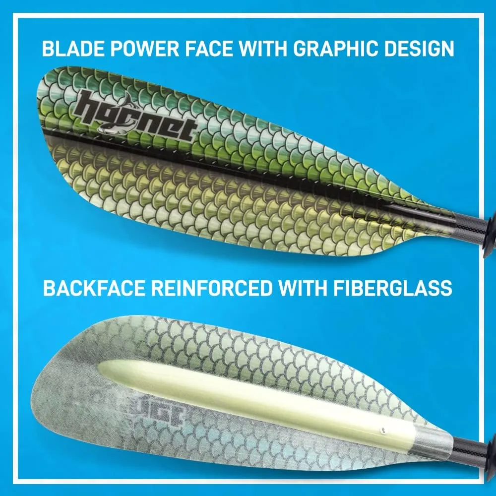 Hornet Watersports Fiberglass Kayak Paddle for Adults- Ideal for Touring, Fishing and Boating- 90.5 inches / 230CM Adjustable with Carbon Fiber Shaft- Kayak Oars Kayaking Equipment