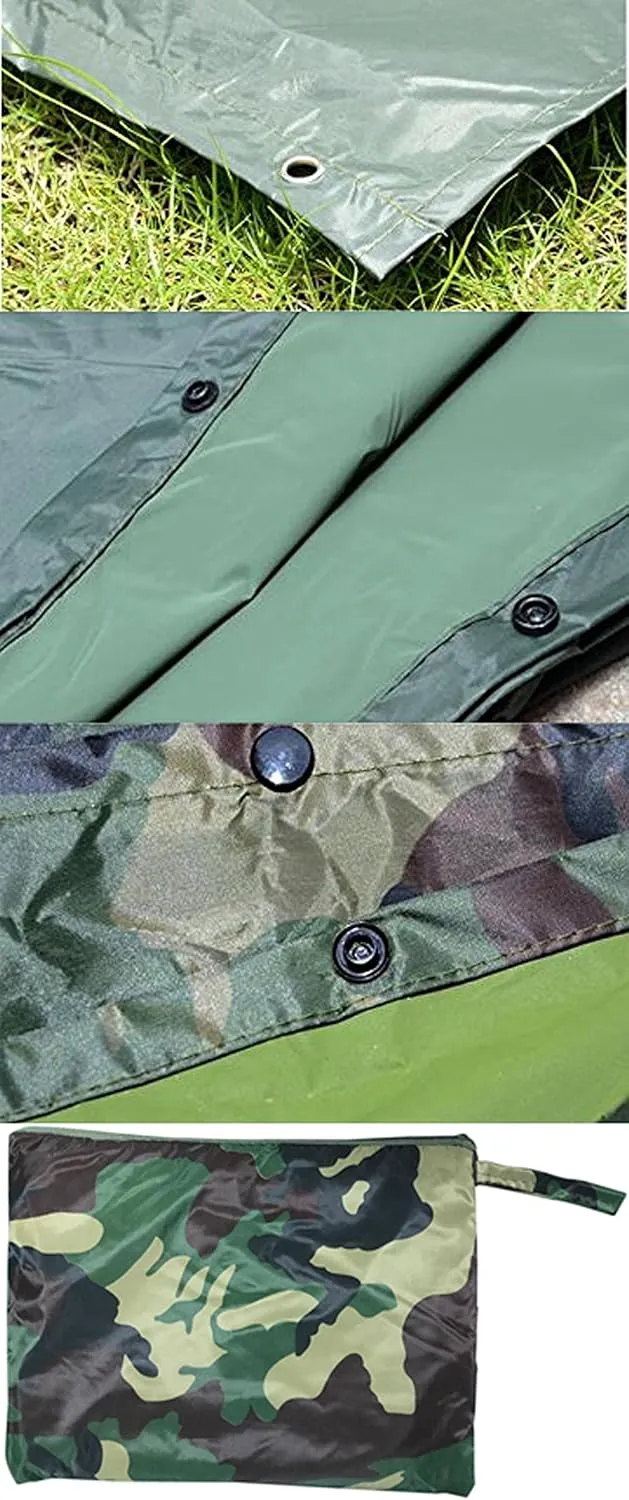 HOW'ON Mens Rain Poncho Waterproof Poncho Hooded Poncho Emergency Raincoat