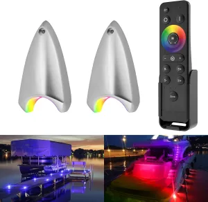 HUSUKU GT5 Boat Lights Marine Color Light Kit, Boat Docking Interior Courtesy Light, 12V 6W 600LM IP65 Waterproof, Wireless Grouping and Control Auto Sync, for Yacht Dock Deck Transom Step Light
