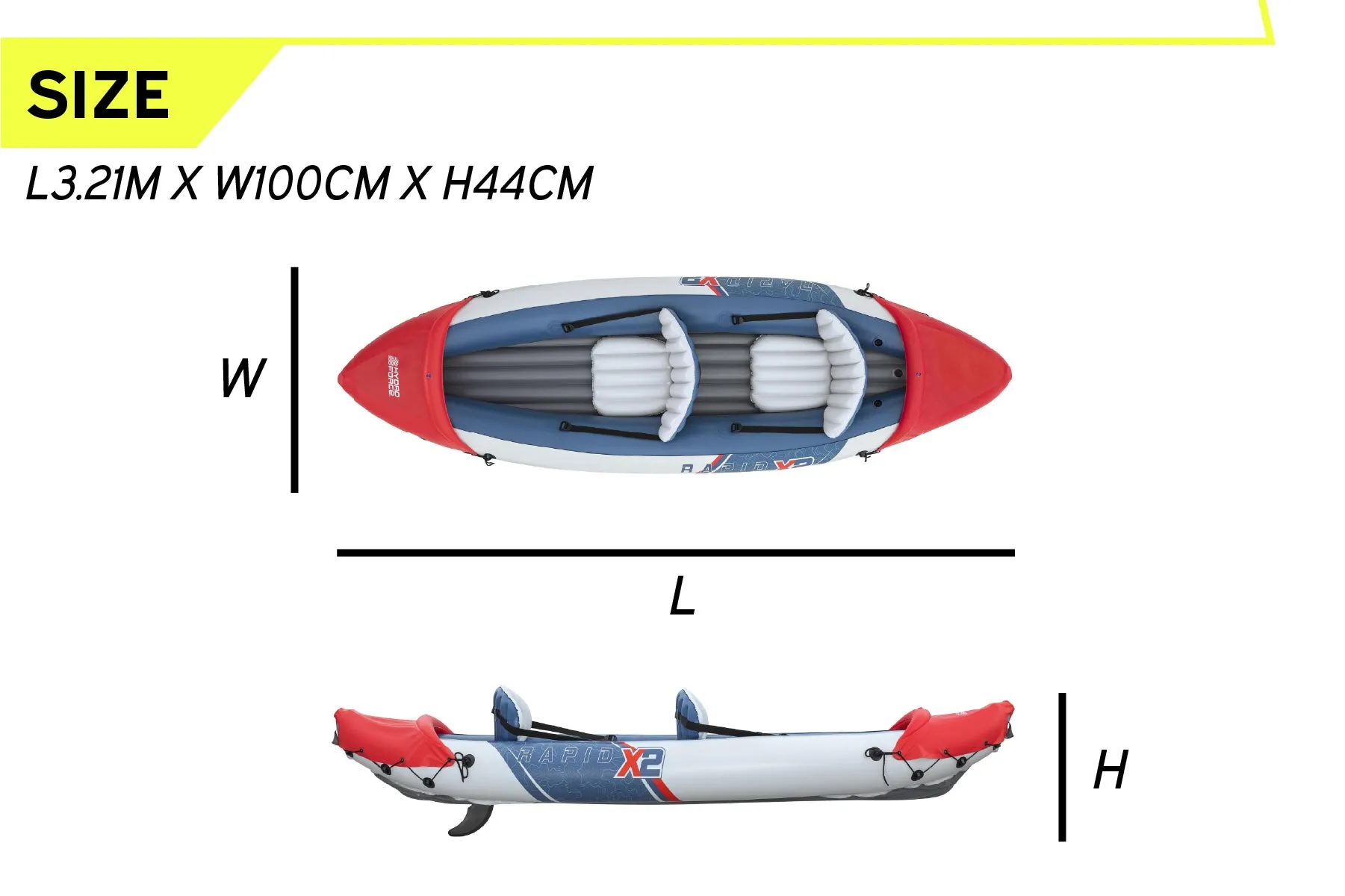 Hydro-force 2 Person Inflatable Kayak Set - Rapid X2