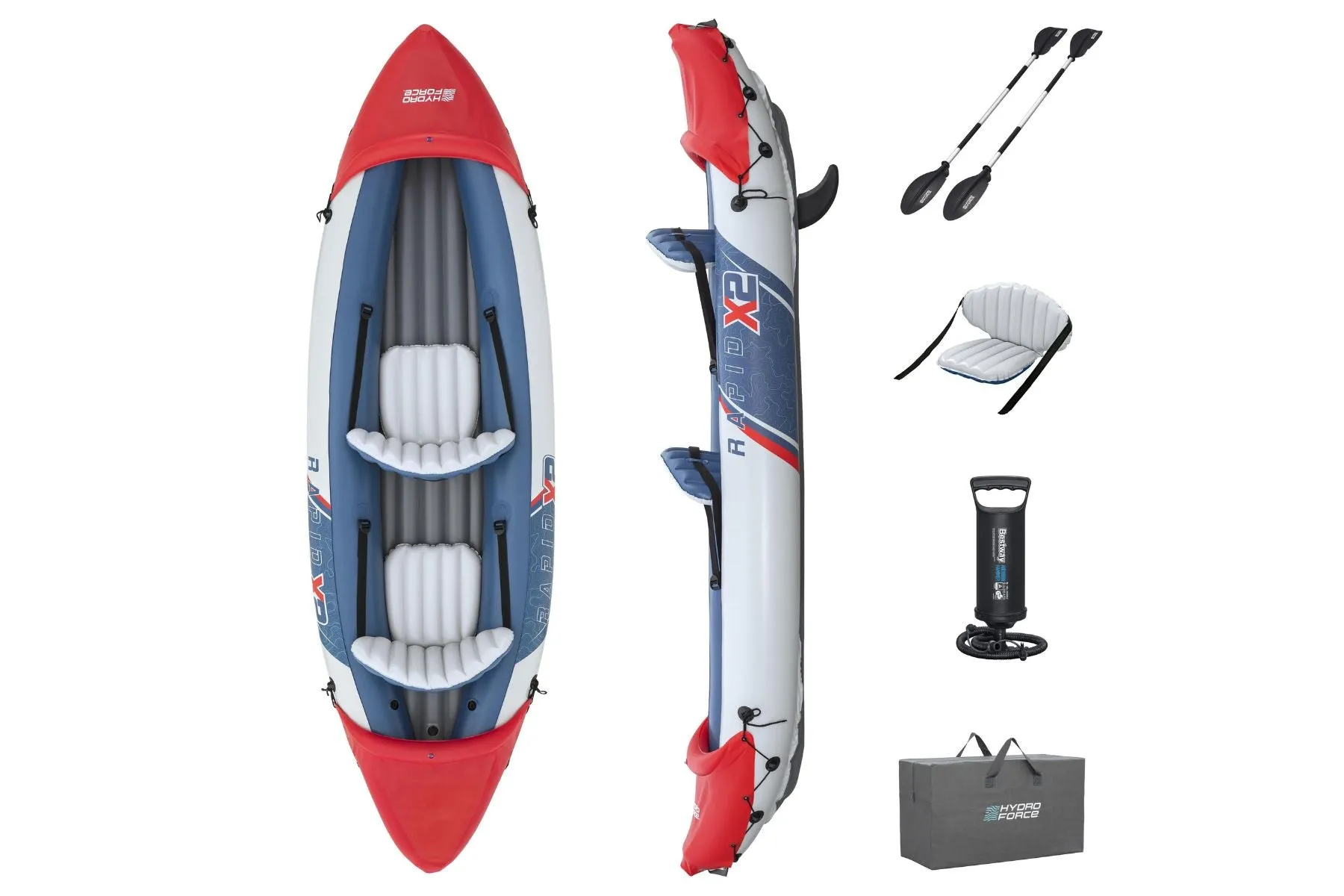 Hydro-force 2 Person Inflatable Kayak Set - Rapid X2