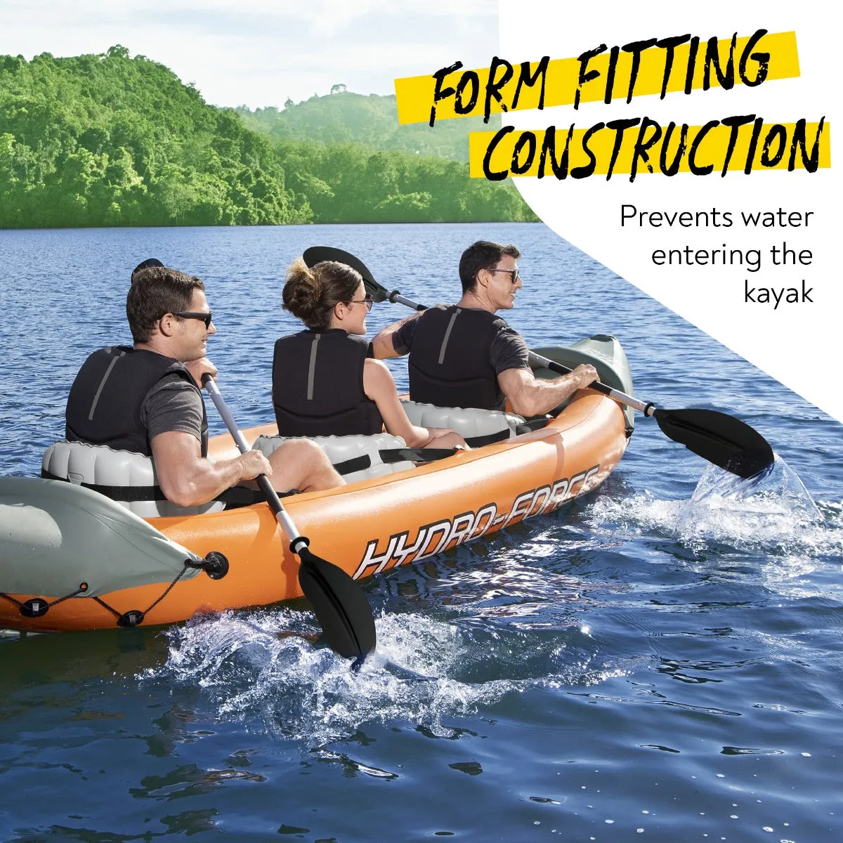 Hydro-Force 3 Person Inflatable Kayak Set - Rapid - Outlet