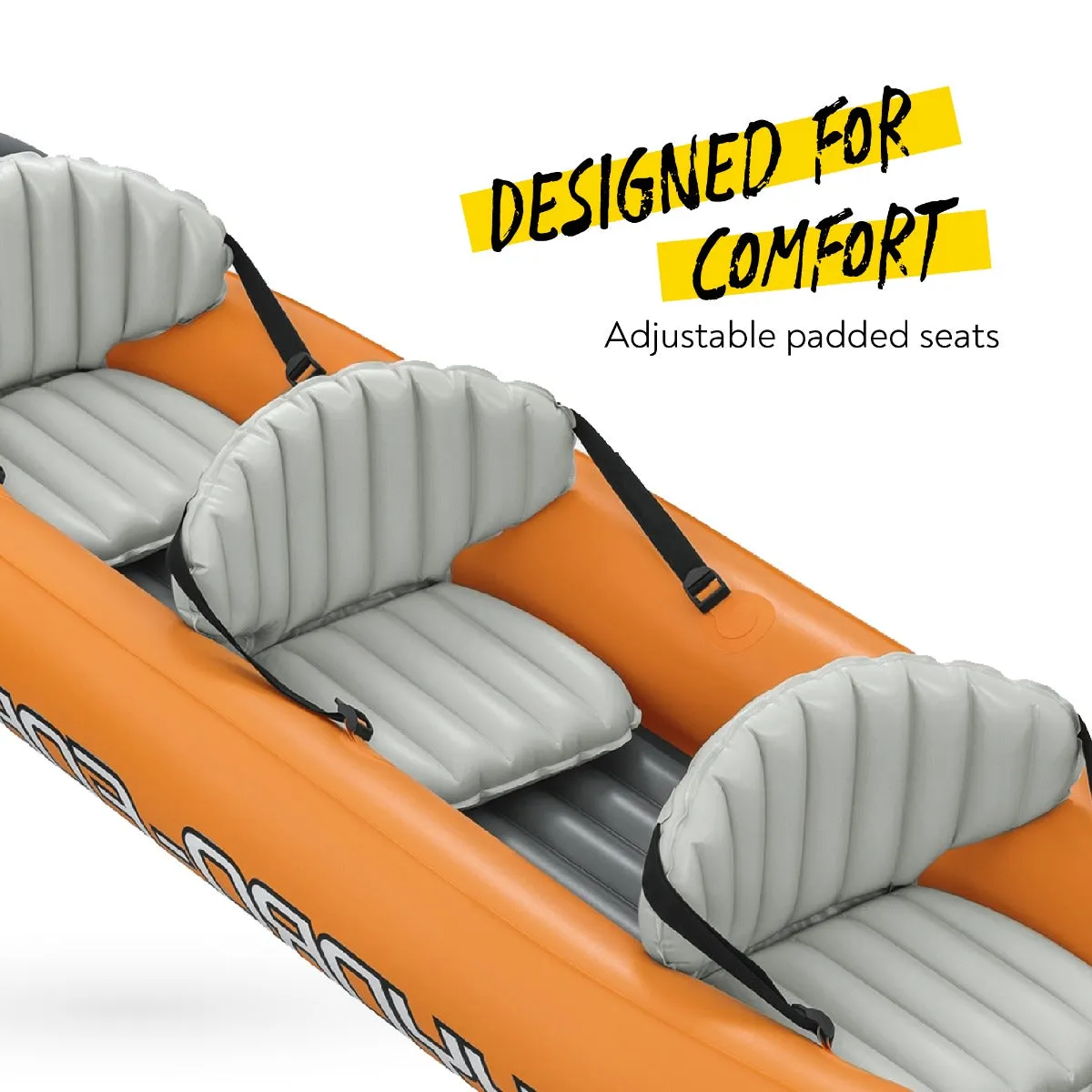 Hydro-Force 3 Person Inflatable Kayak Set - Rapid - Outlet