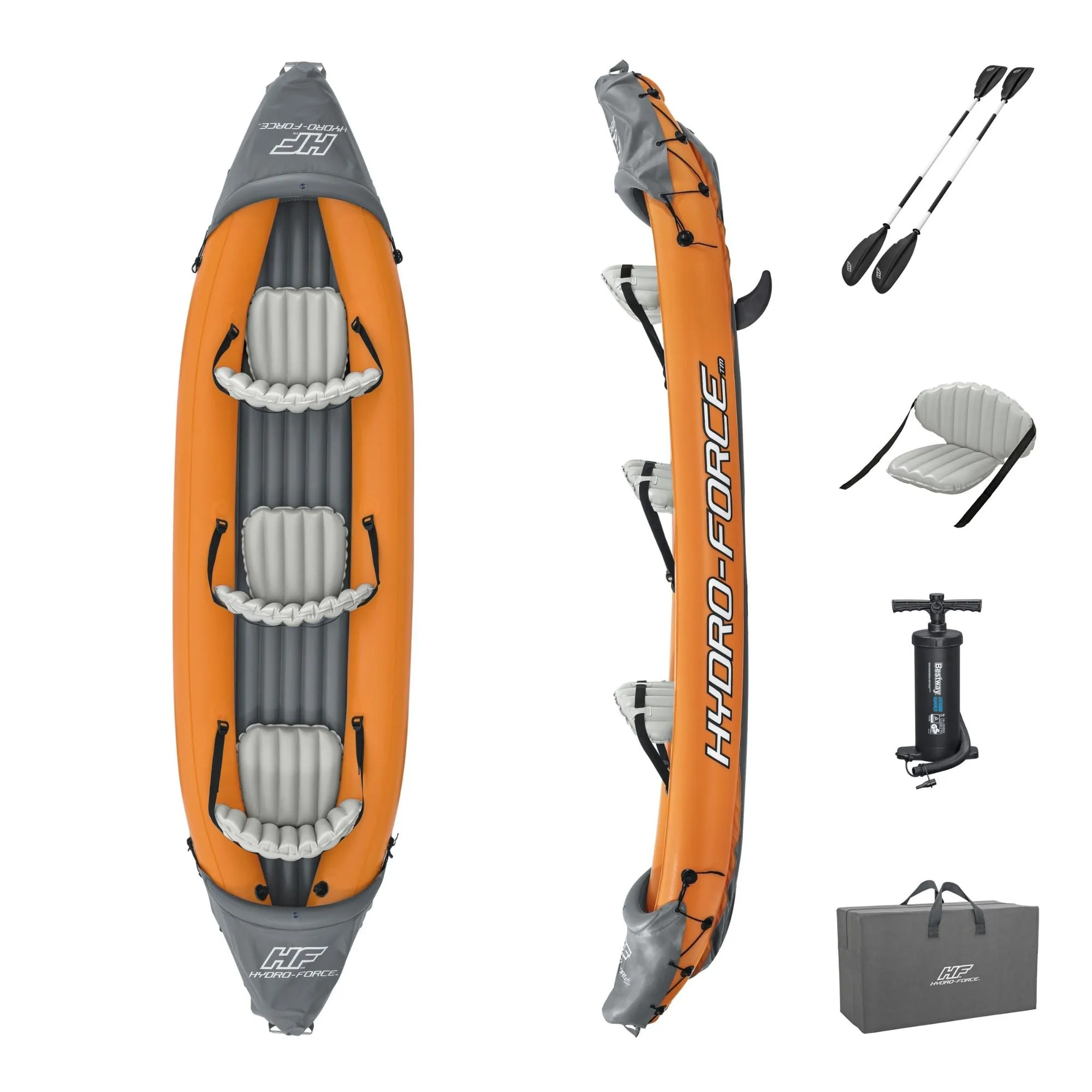 Hydro-Force 3 Person Inflatable Kayak Set - Rapid - Outlet
