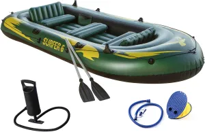 Inflatable Boat - 12Ft Inflatable Kayak Touring Raft for Adult 4-6 Person Fishing Boat with Air Pump,Paddles,Rope,Inflatable Seats.Blow Up Inflatable Boat for Fishing Touring Water Sport