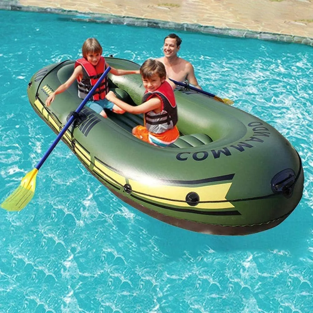 Inflatable Boat Set, Kayak Fishing Boat, 2/3 Person Boat, Inflatable Explorer Boat with Paddle and Foot Pump and Safety Rope,Two-Person Boat