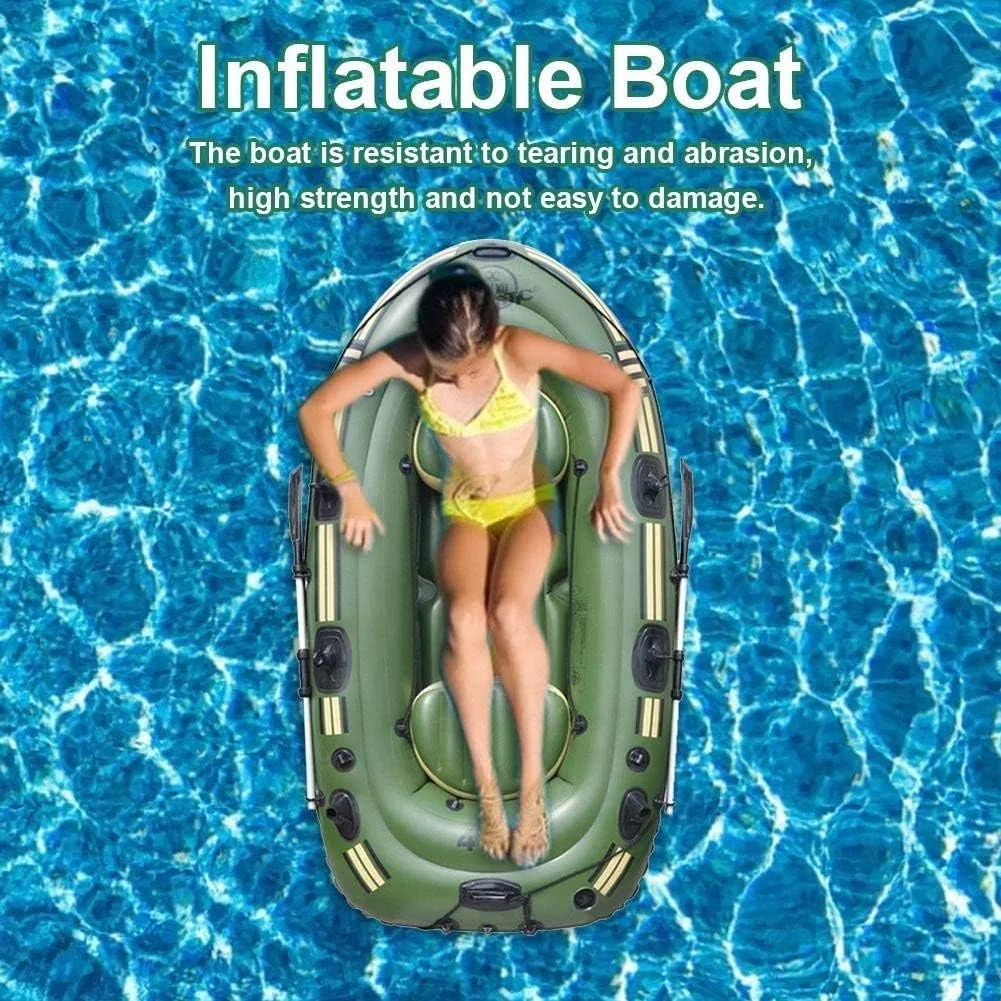 Inflatable Boat Set, Kayak Fishing Boat, 2/3 Person Boat, Inflatable Explorer Boat with Paddle and Foot Pump and Safety Rope,Two-Person Boat
