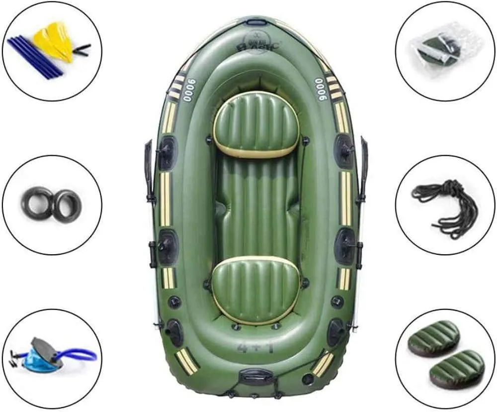 Inflatable Boat Set, Kayak Fishing Boat, 2/3 Person Boat, Inflatable Explorer Boat with Paddle and Foot Pump and Safety Rope,Two-Person Boat