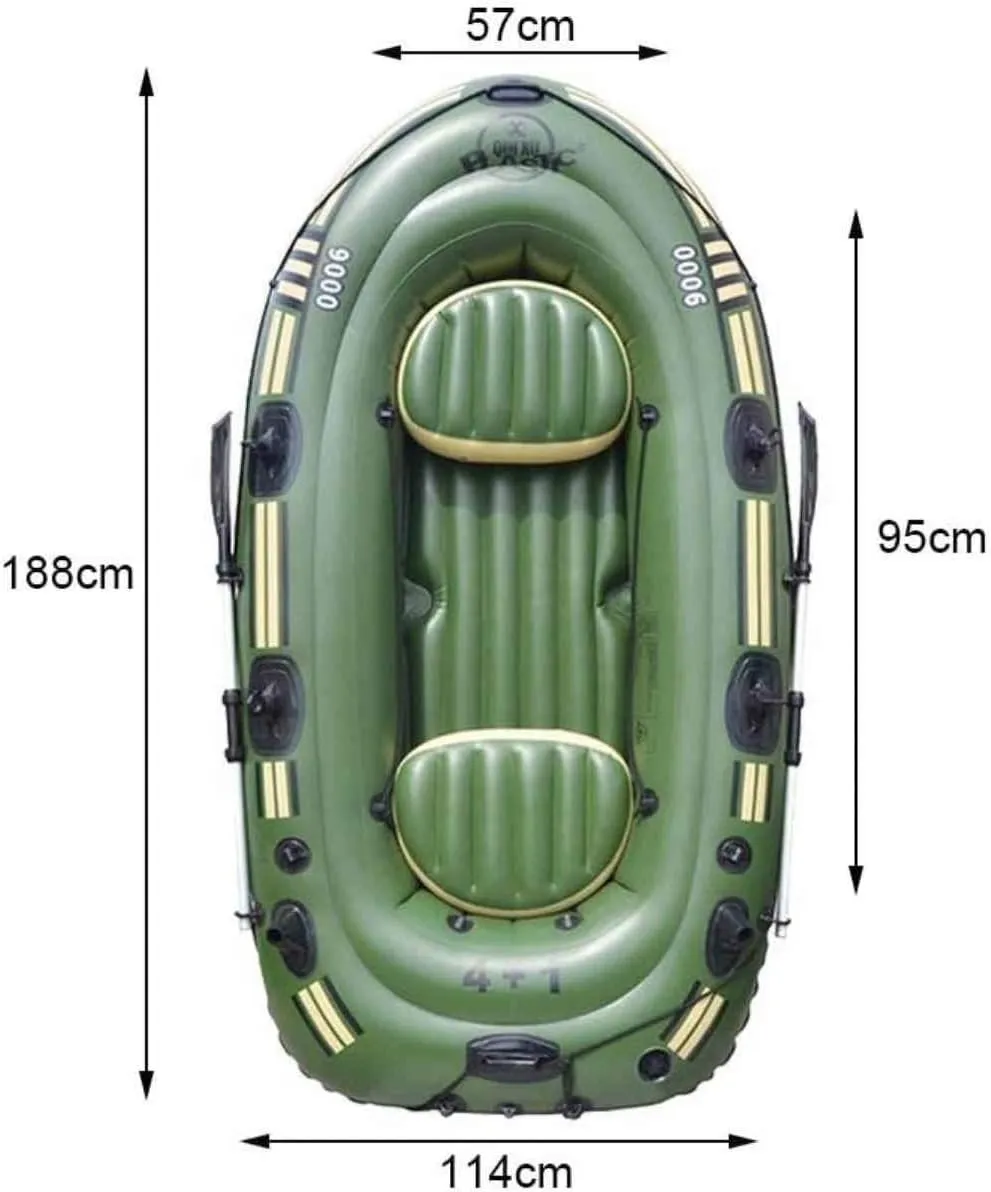 Inflatable Boat Set, Kayak Fishing Boat, 2/3 Person Boat, Inflatable Explorer Boat with Paddle and Foot Pump and Safety Rope,Two-Person Boat