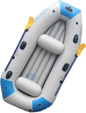Inflatable Boat Set Outdoor Thick Wear-Resistant Kayak Multi-Person Rafting Inflatable Fishing Boat for High Stability on The Water