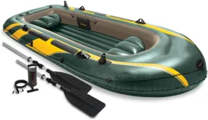 Inflatable Kayak, Inflatable Boat Fourperson Inflatable Boat 4 People Rubber Rowing Fishing Boat Thickening Inflatable Fishing Boat Drifting Boat/Green Fishing Kayaks Dinghies