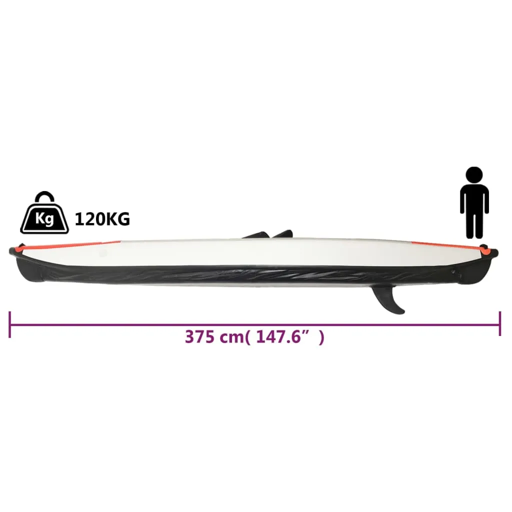 Inflatable Kayak Red 375x72x31 cm Polyester