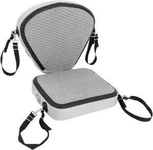Inflatable Kayak Seat Portable Thicken Seat Cushion for Kayak Padded Kayak Seat w/Back Support Adjustable Strap, for Kayaking Canoeing Drifting Rafting Fishing (Grey)